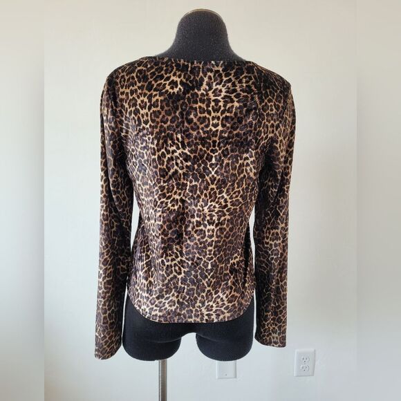 Frankee & Skylarr Tiktok Famous Velvet Animal Print Shirt Square Neck Boho XL - Picture 5 of 10